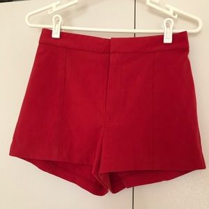 High Waisted Dressy Red Shorts